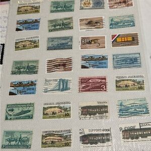 Assorted Vintage Stamp Collection with Multicolor Designs